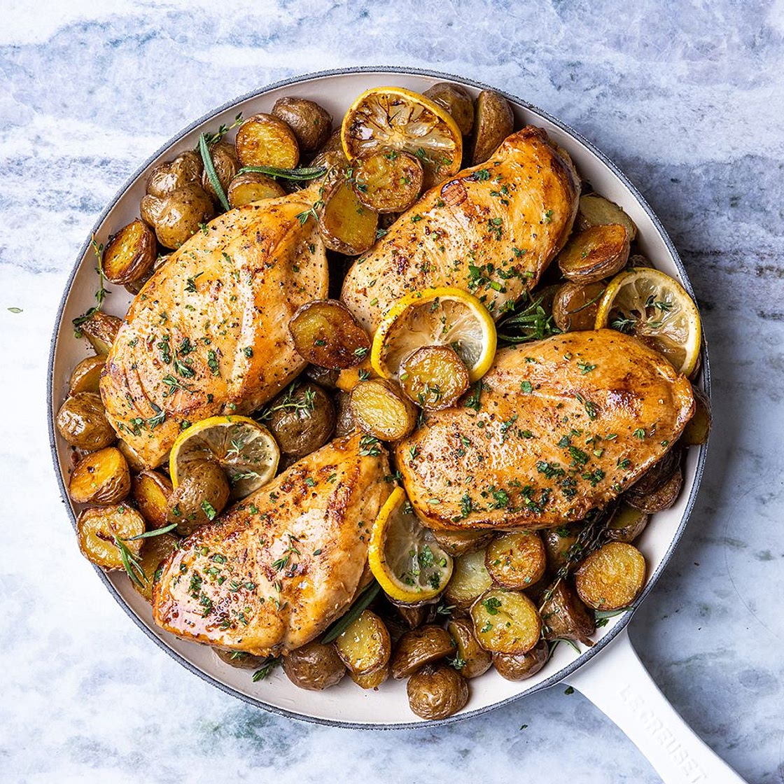 Skillet Lemon-Herb Chicken and Potatoes