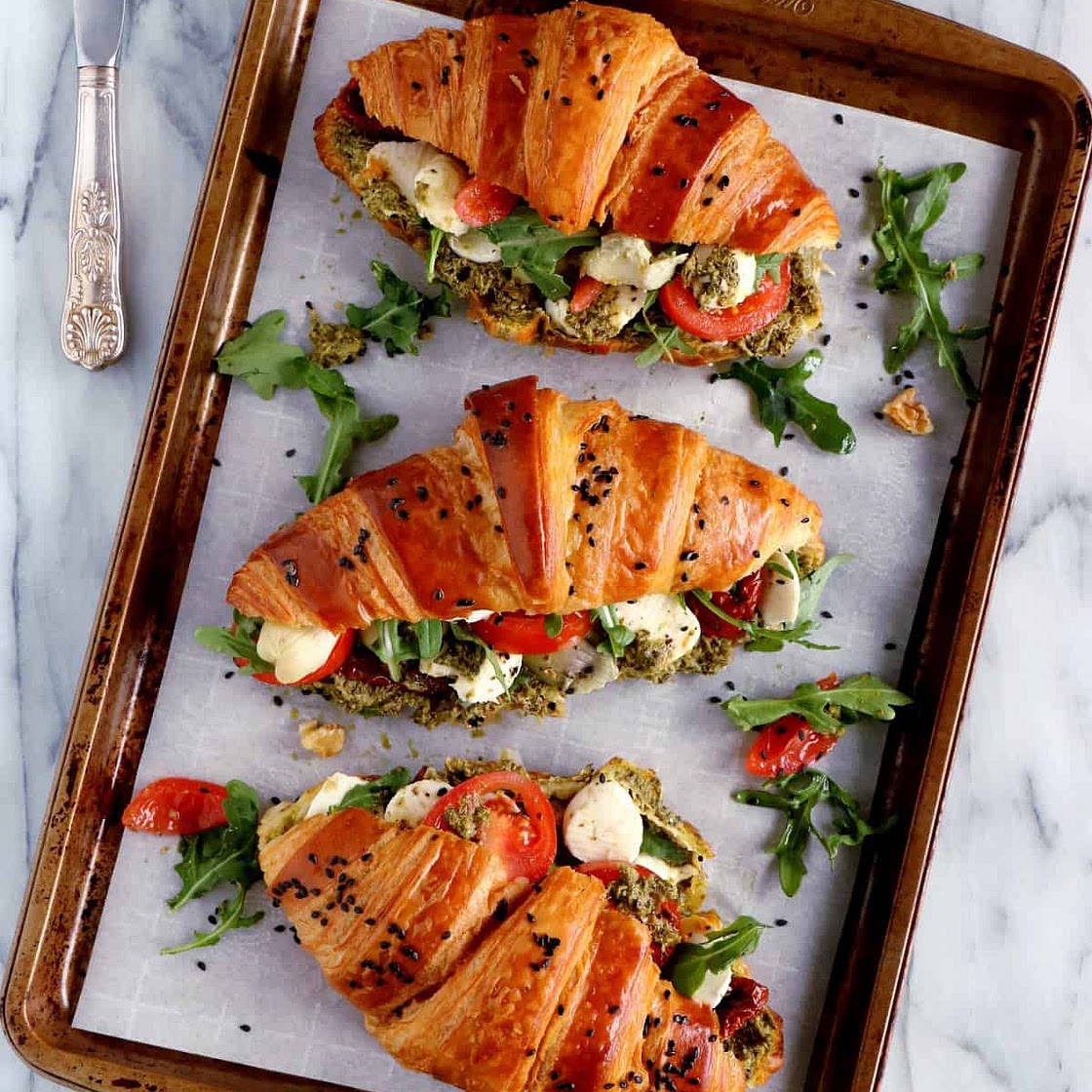 Caprese Croissant Breakfast Sandwich