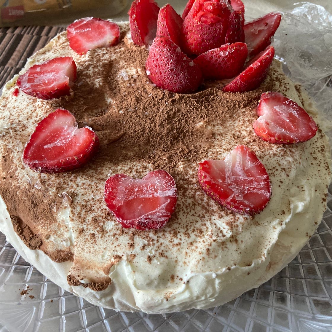 Chocolate strawberry ice cream cake