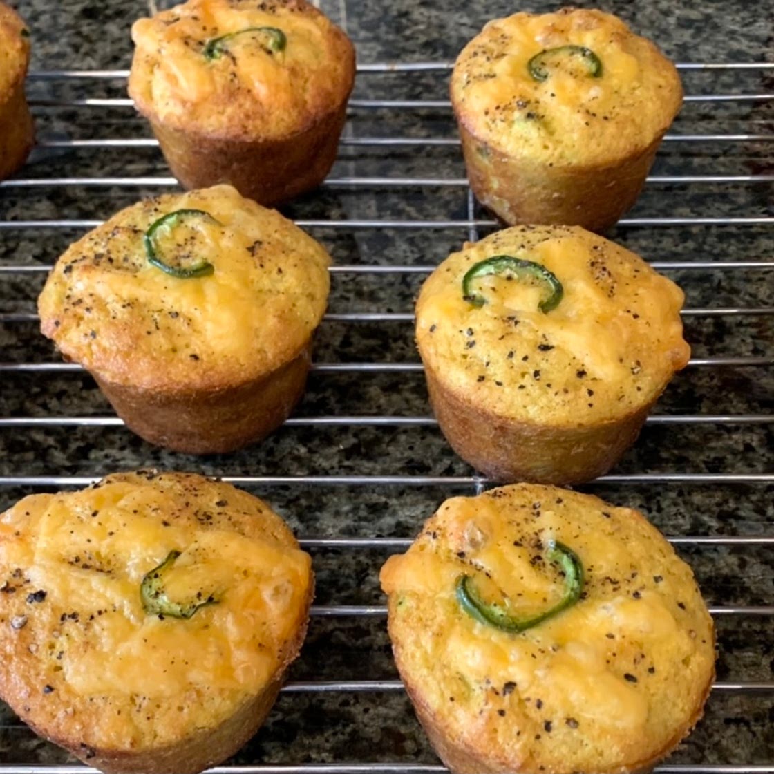 Patsy Ann's Cauliflower Jalapeño Cheesy Cornbread muffins