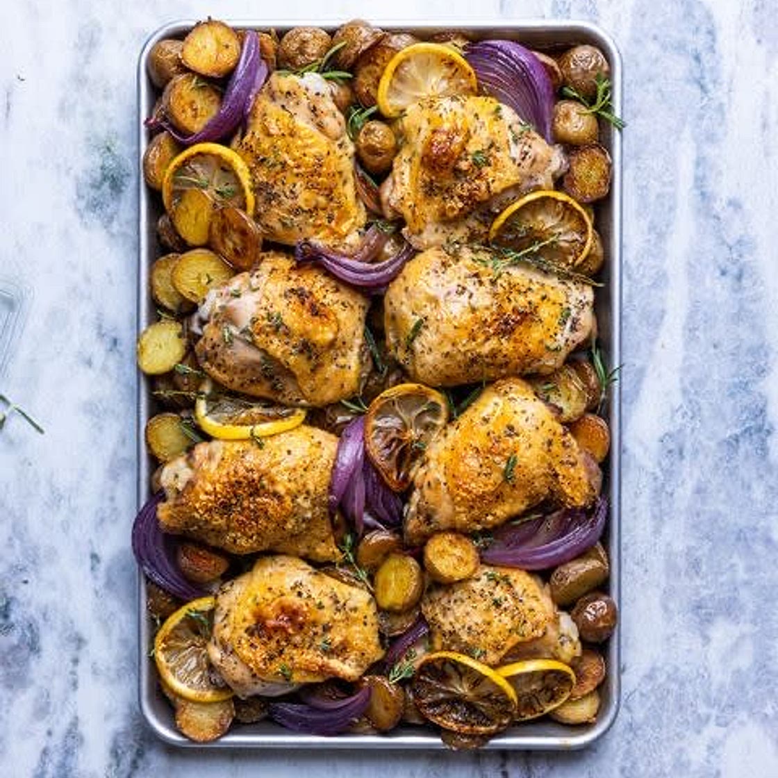 Sheet-Pan Lemon Butter Chicken Thighs