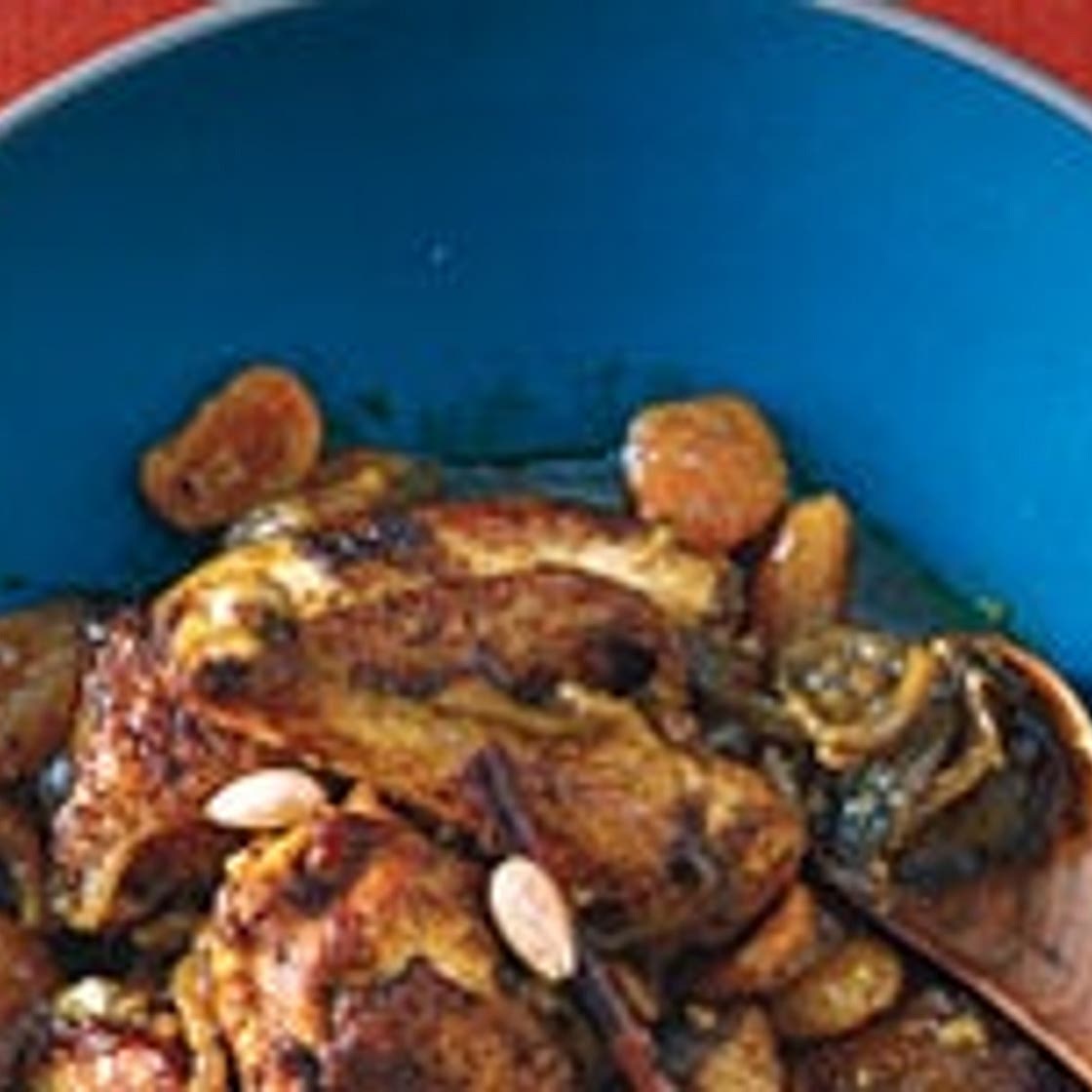 Chicken Tagine with Apricots and Almonds