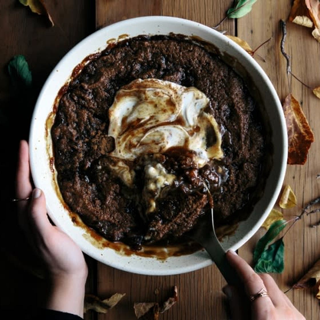 Spiced Date & Caramel Vegan Self Saucing Pudding