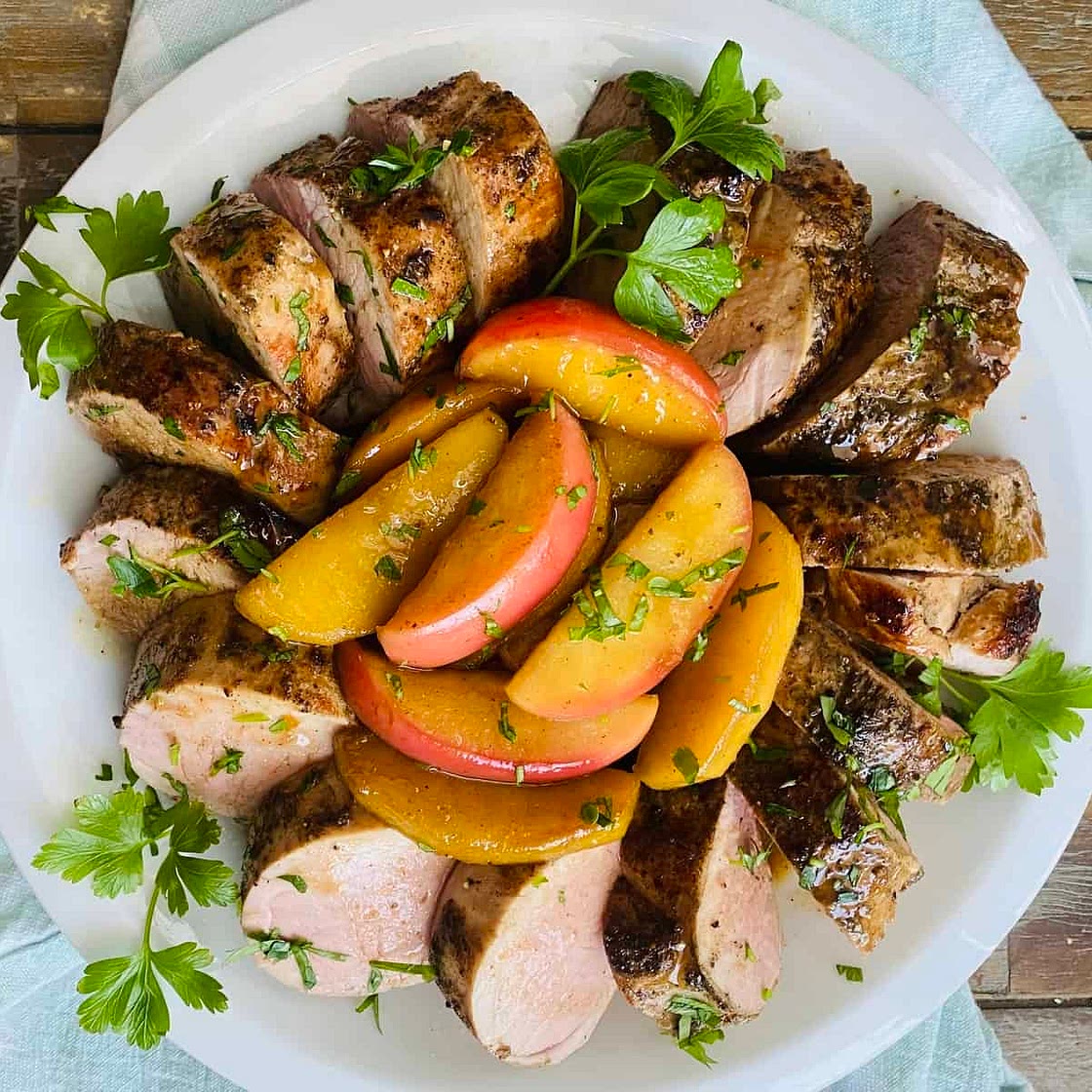 Maple Glazed Pork Tenderloin with Apples
