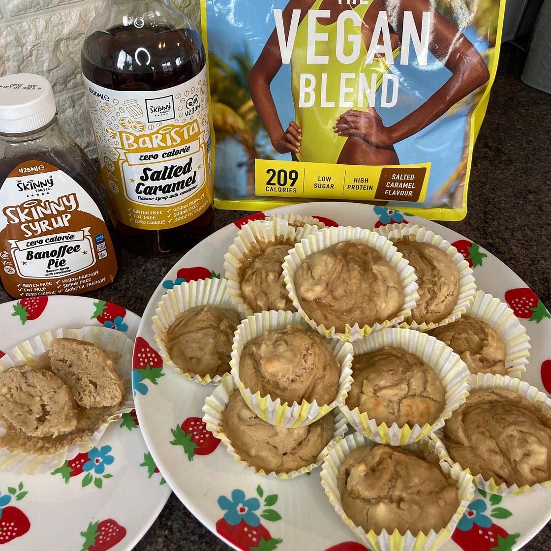 Salted Caramel Protein Banana Bread Muffins