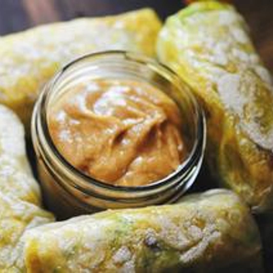 Pan Fried Red Lentil Spring Rolls + Lemon-Ginger Tahini Dipping Sauce (Gluten-Free, Vegan)