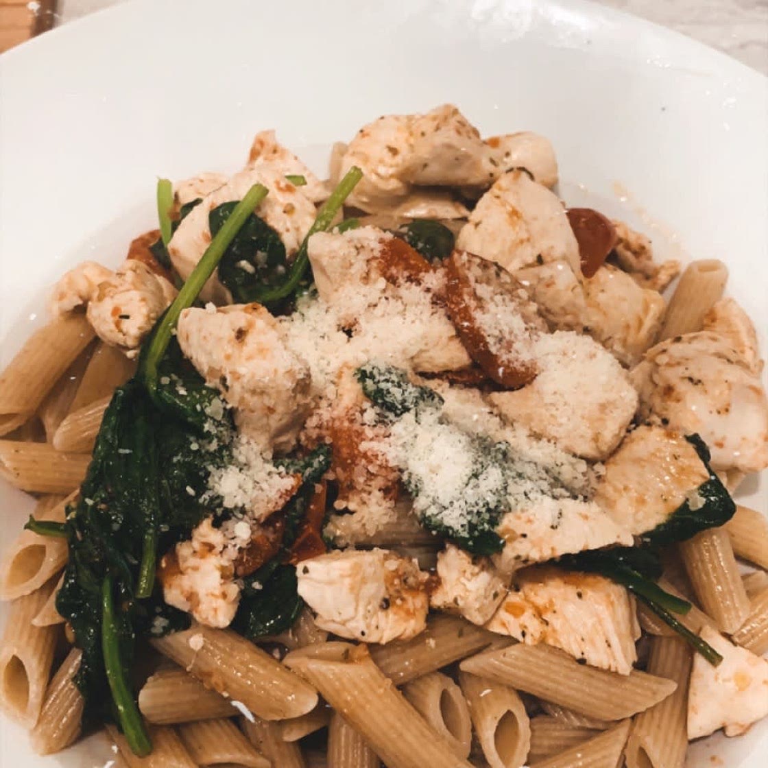 Pâtes aux épinards