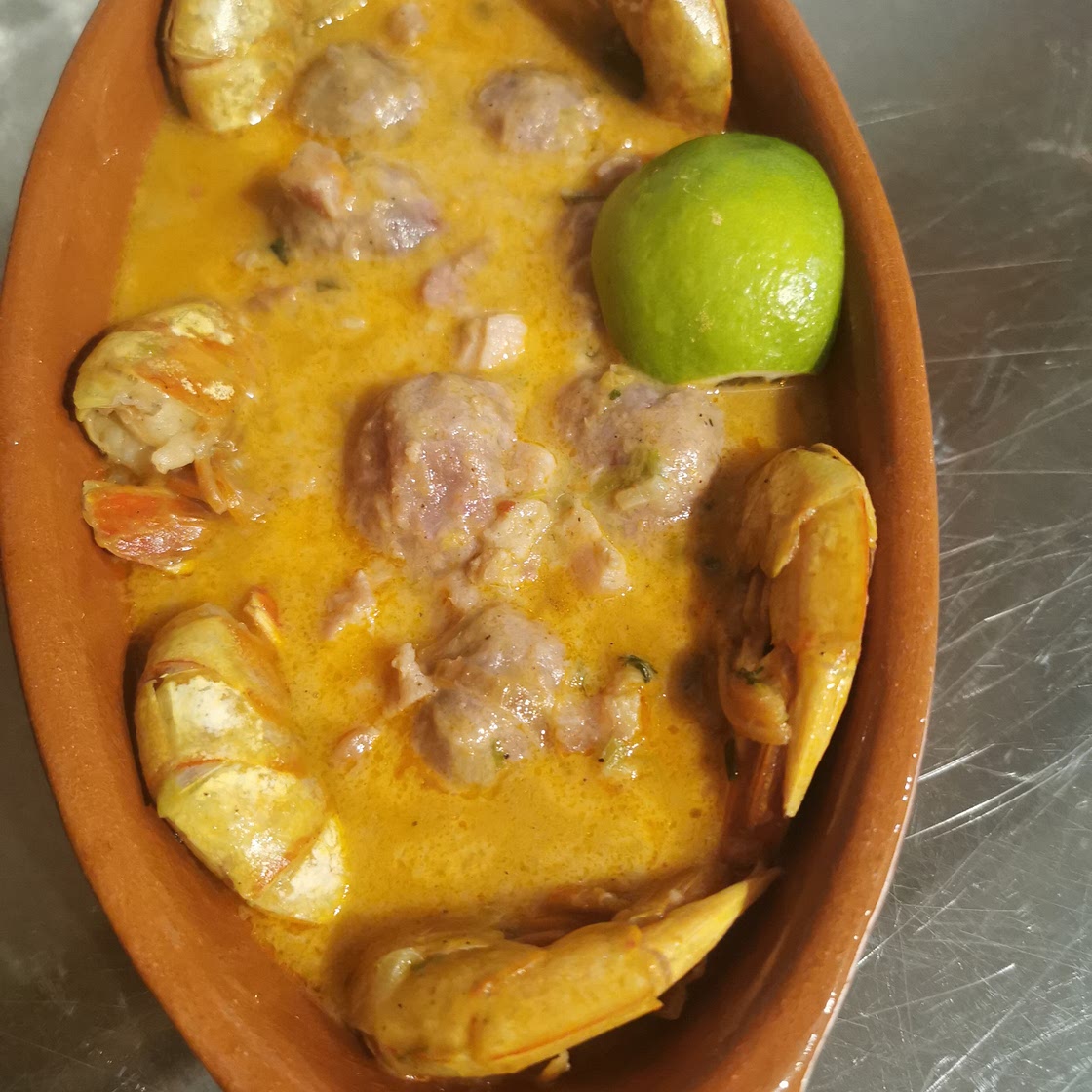 sweet potato dumplings with Prawns