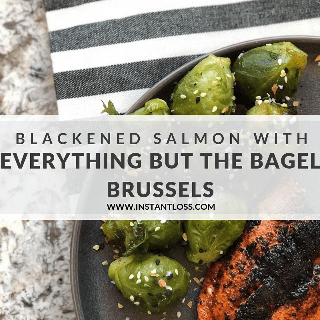 Blackened Salmon with Everything but the Bagel Brussels