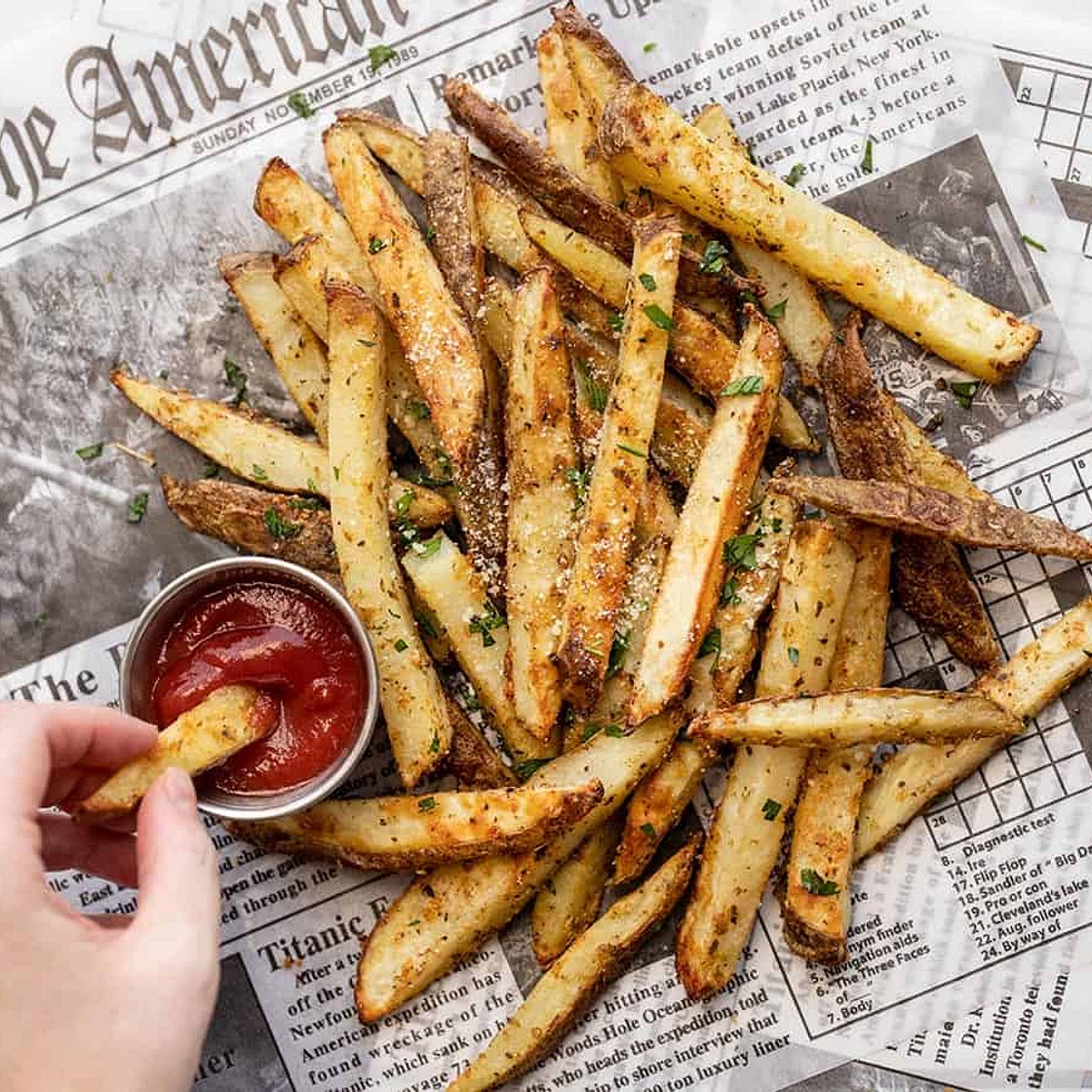 Oven Baked Garlic Parmesan Fries