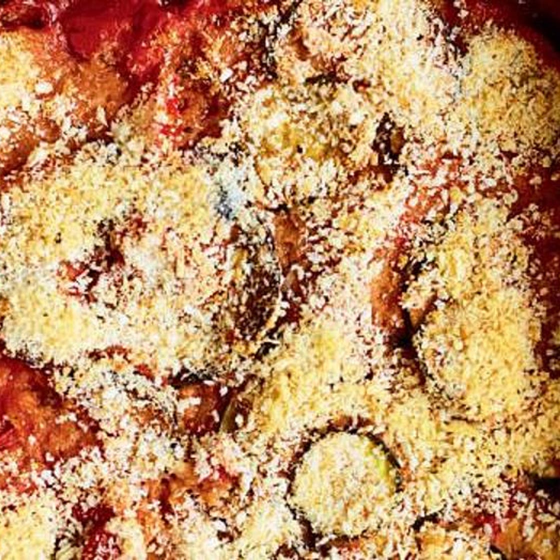 Oven Baked Ratatouille: Slow Cooked Courgette, Aubergine, Peppers and Tomatoes