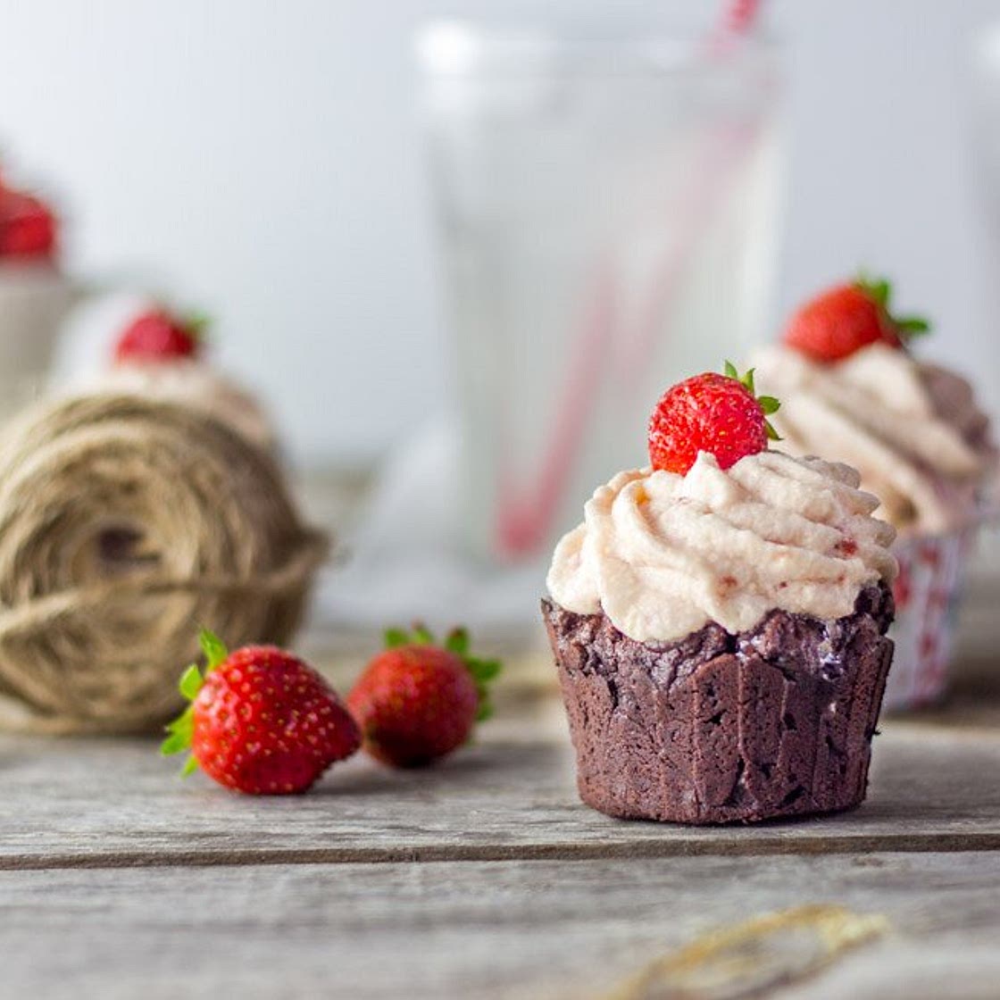 Cupcakes chocolat fraise
