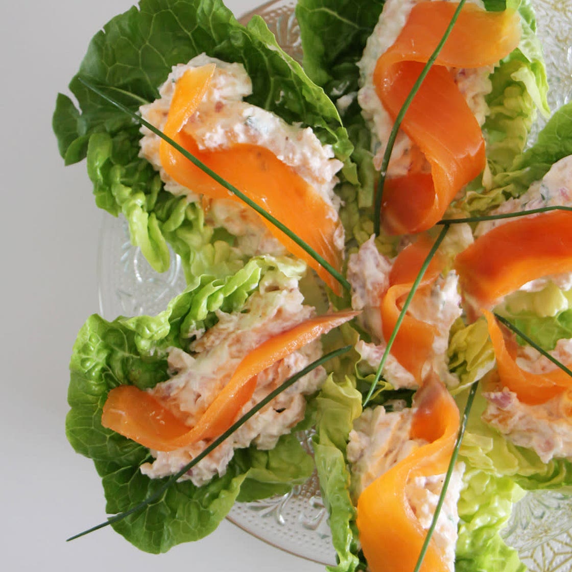 Barquettes de truite fumée et fromage frais