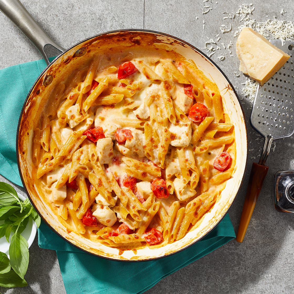 Skillet Caprese Chicken Casserole for Two