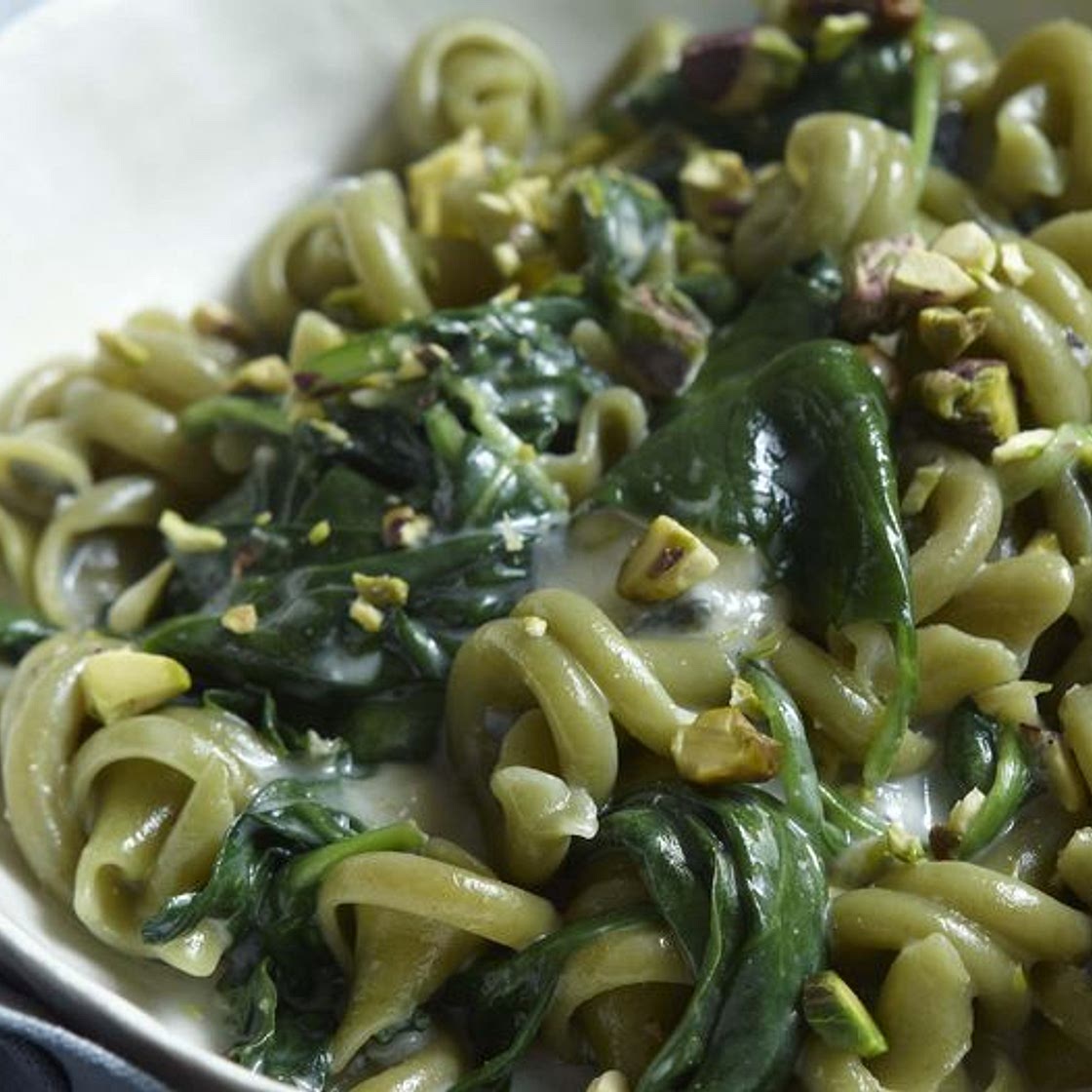 Green Pasta with Blue Cheese