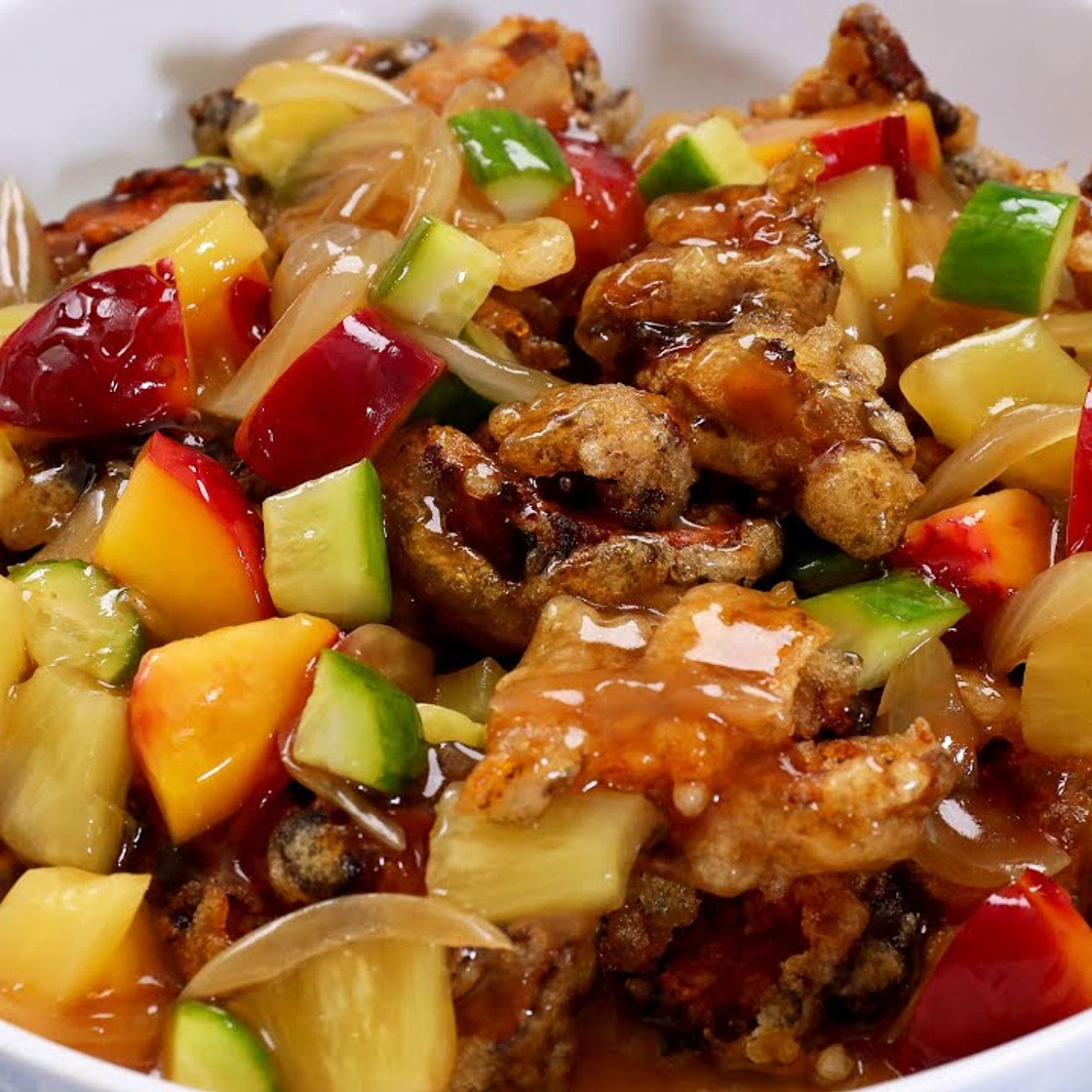 Sweet, sour, crunchy mushrooms (Beoseot-tangsu: 버섯탕수)