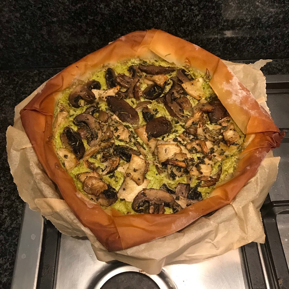 Sage and wild mushroom tart