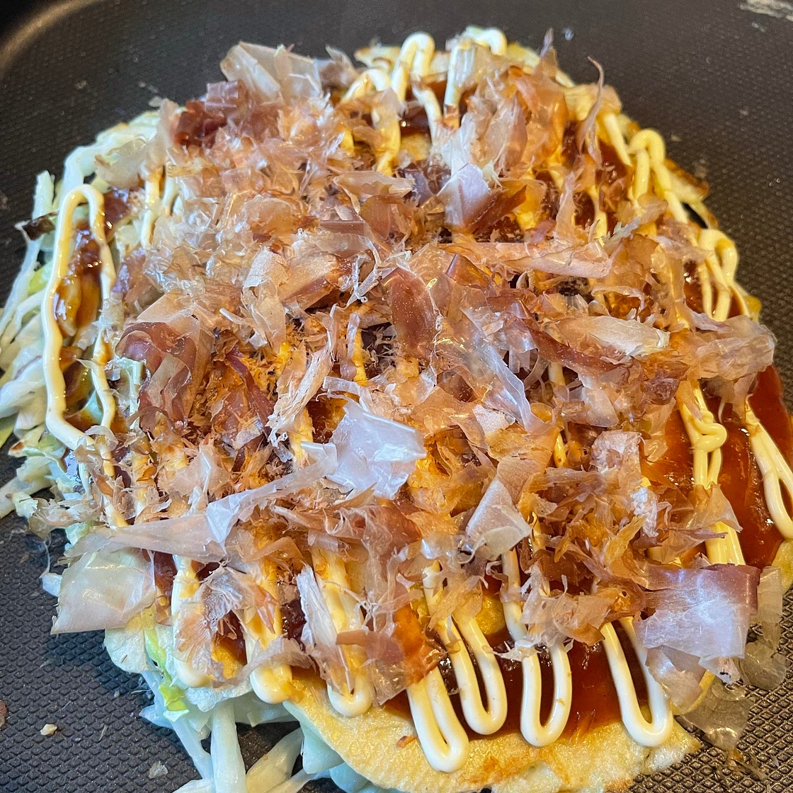 Okonomiyaki (Japanese savory pancake)