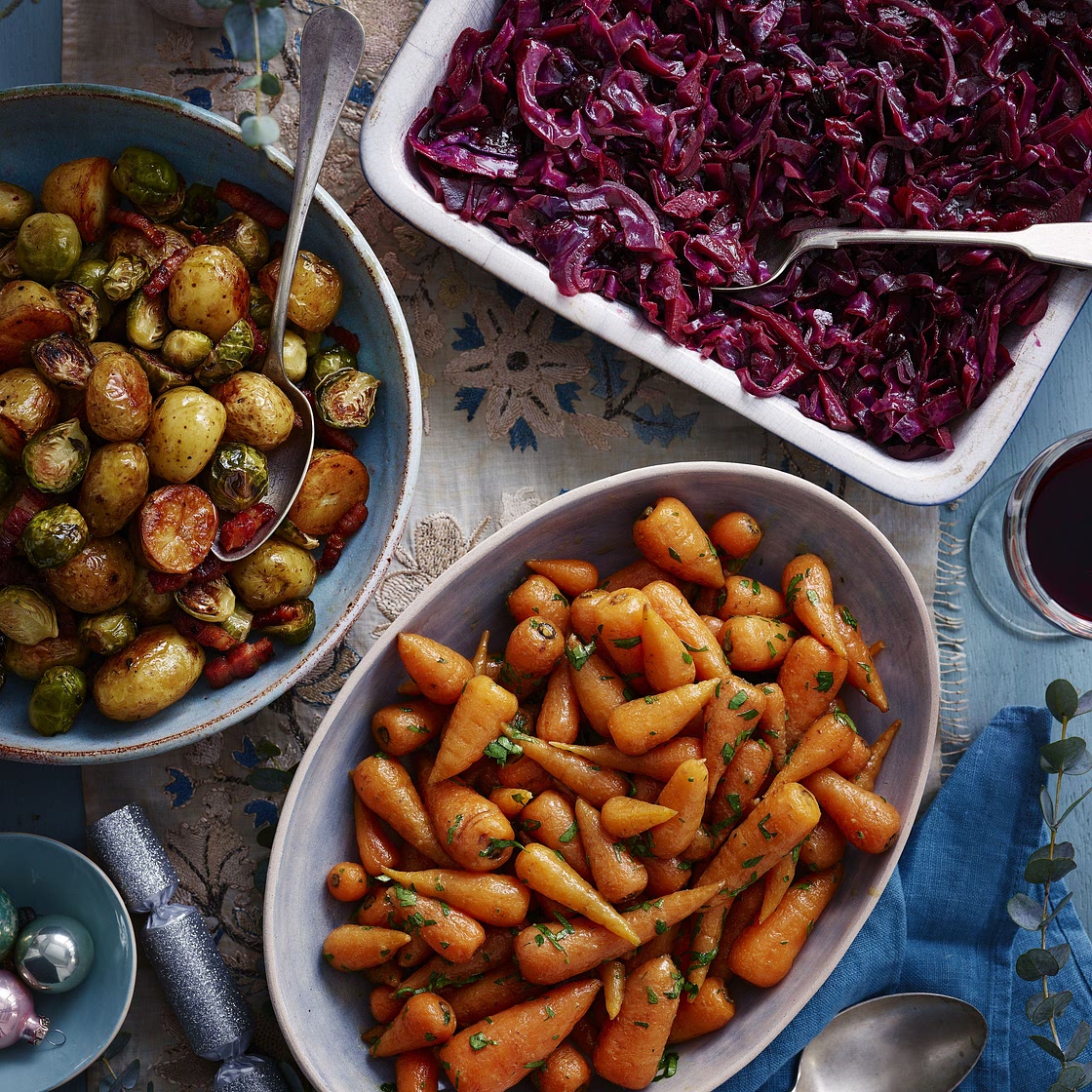 One pan Roast Potatoes, Sprouts and Bacon