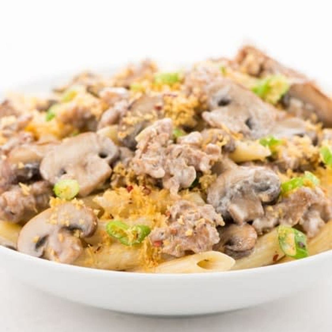 Italian Sausage Stuffed Mushroom Pasta