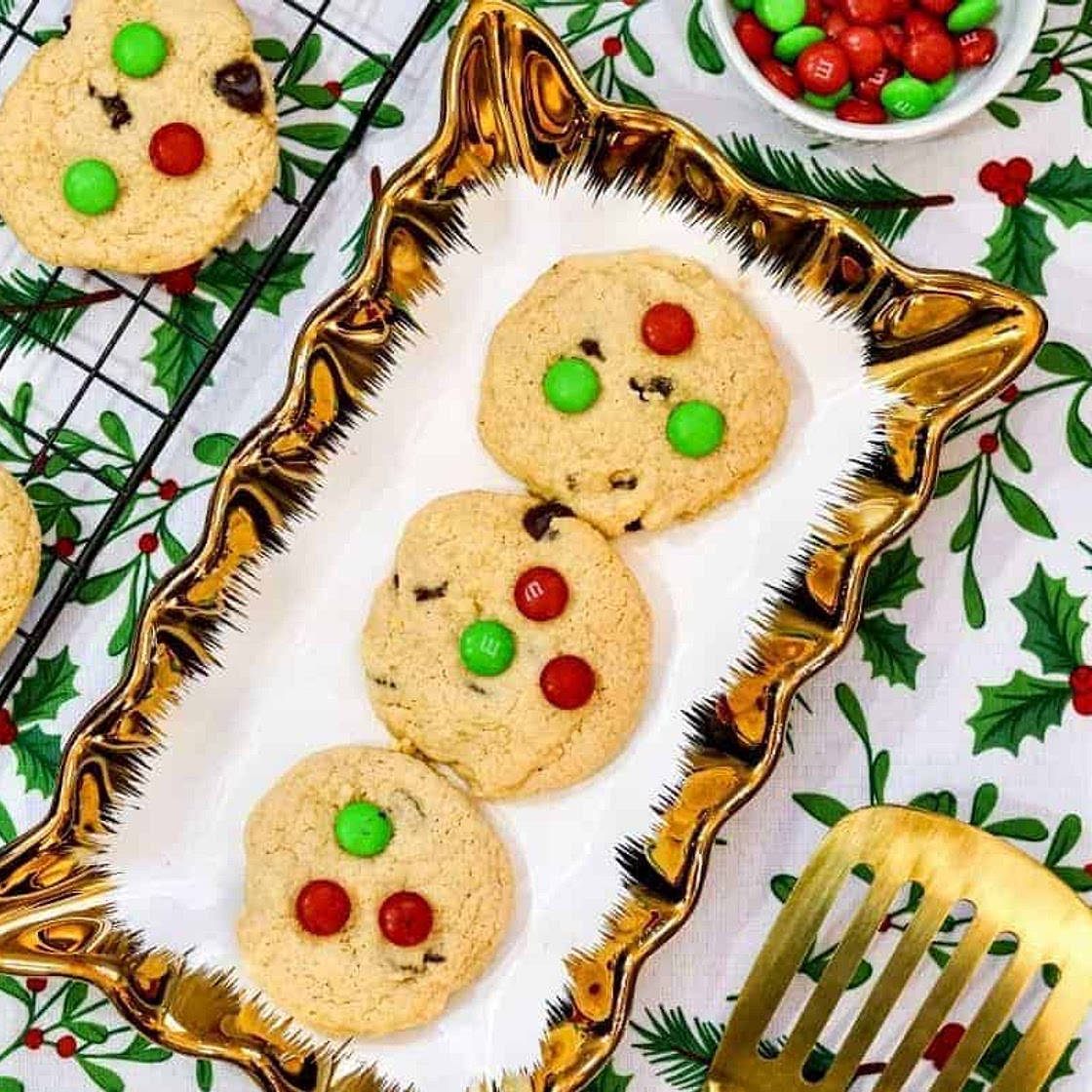 Air Fryer Christmas M&M Cookies