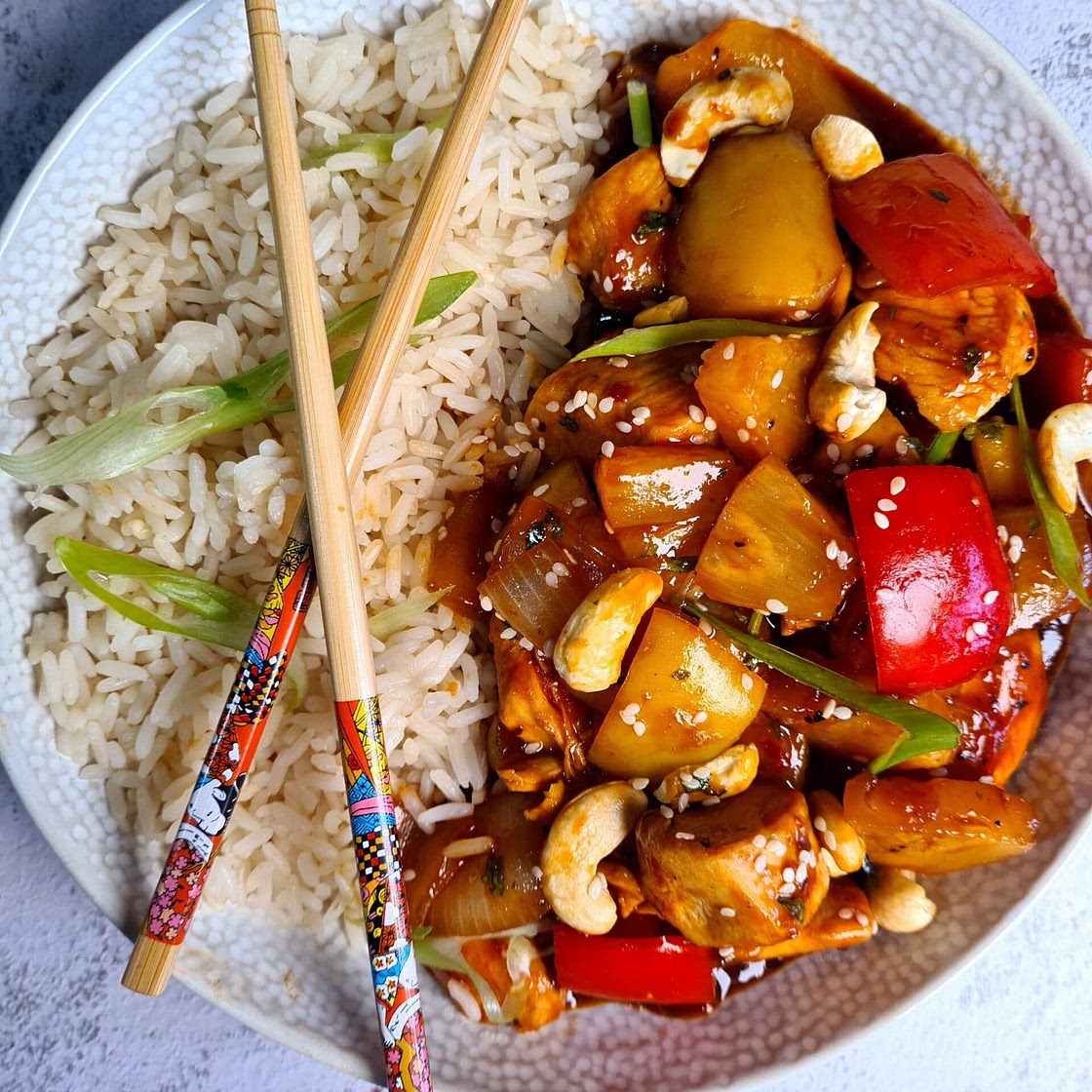 Oriental Sweet & Sour Chicken with Toasted Cashew Nuts by Pureety
