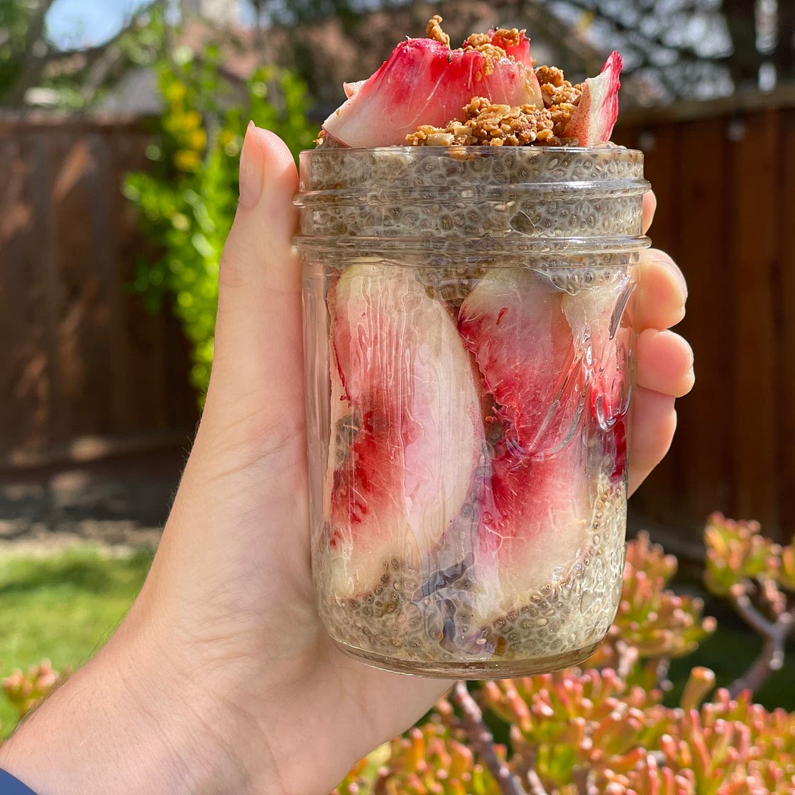 Roasted Peach Chia Pudding