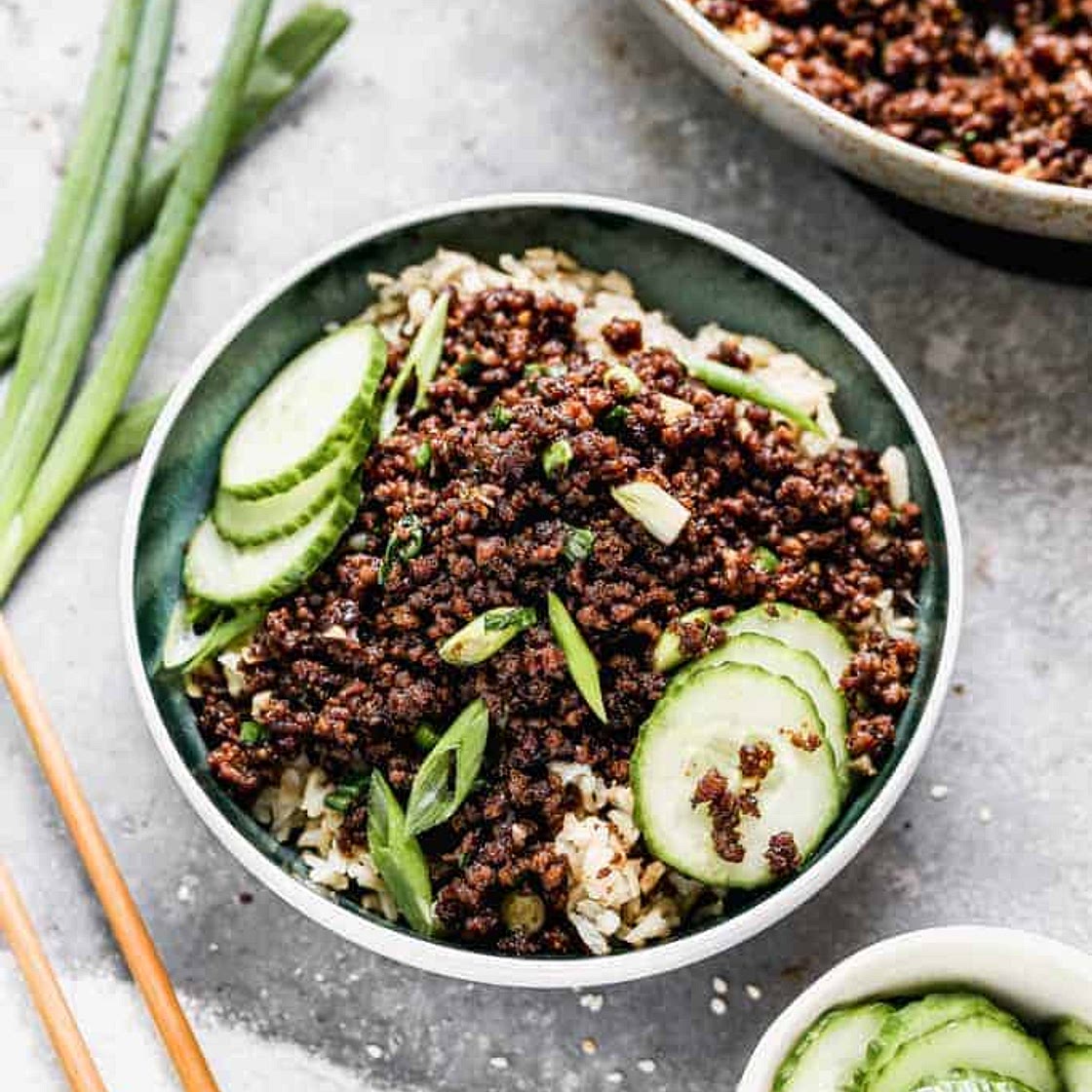 Korean Ground Beef Bowls