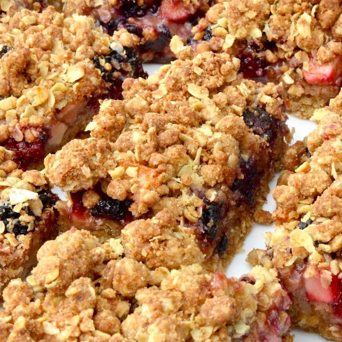Blackberry and Apple Crumble Bars