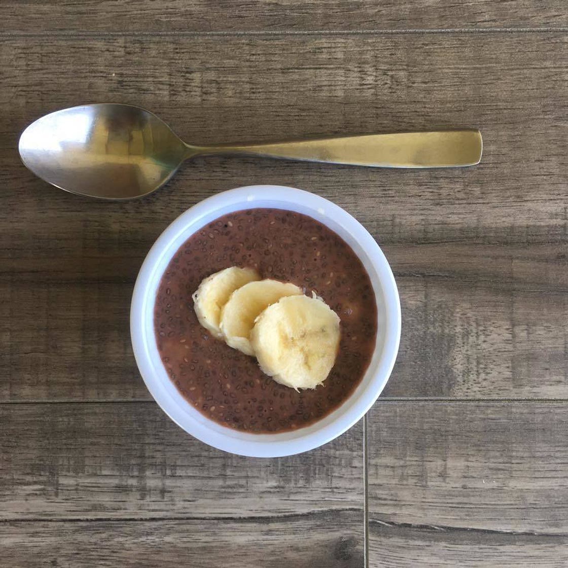 High Protein Chocolate Banana Chia Seed Pudding