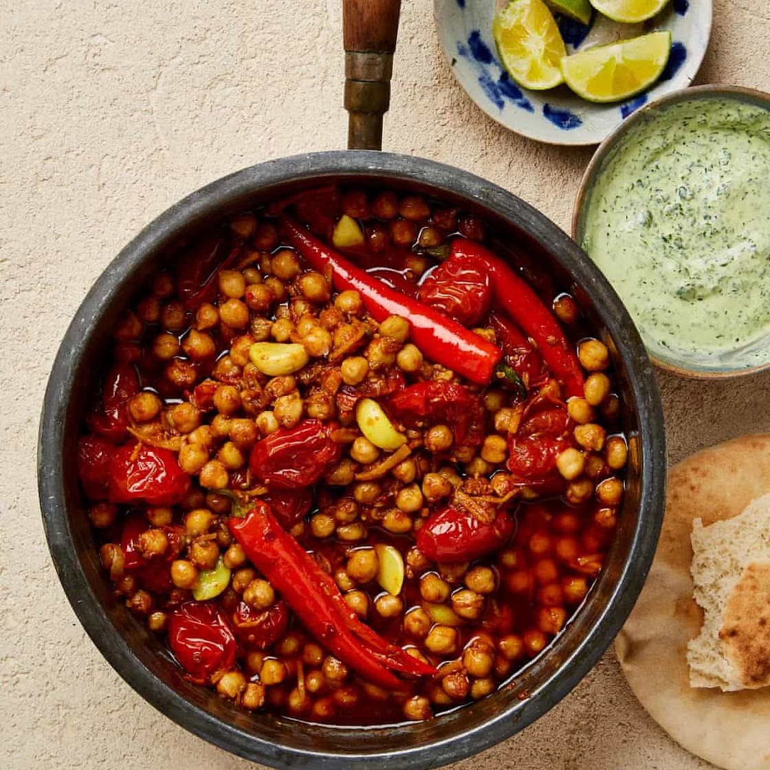 Confit tandoori chickpeas