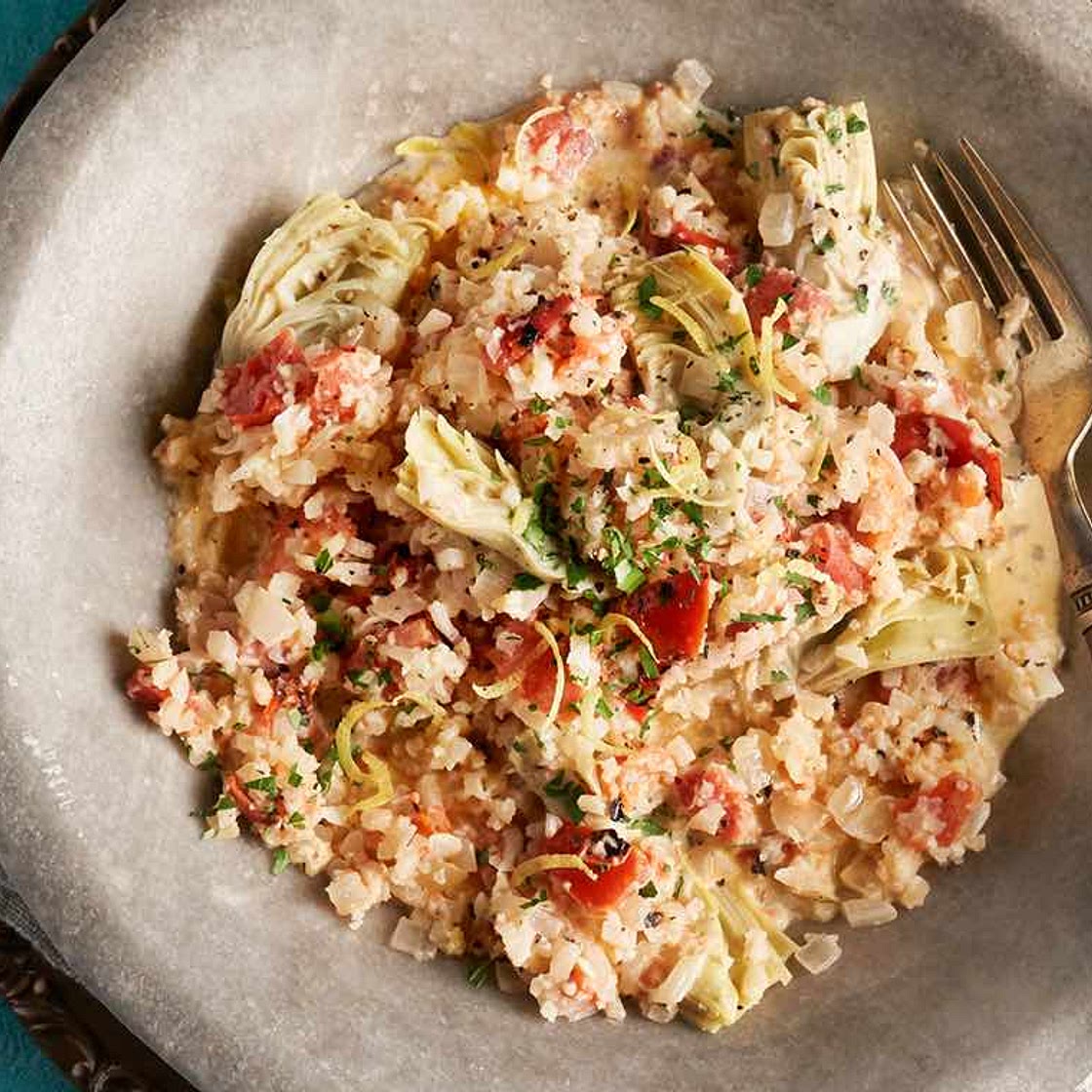Cauliflower Risotto with Artichokes