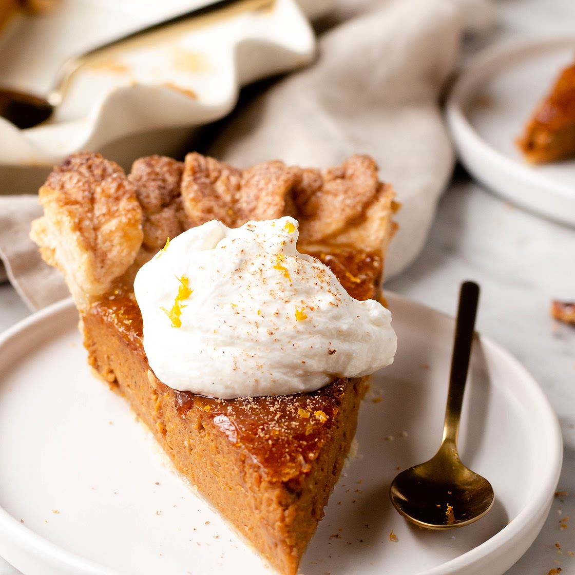 Pumpkin Pie Brûlée with Bourbon Vanilla Whipped Cream — b. sweet