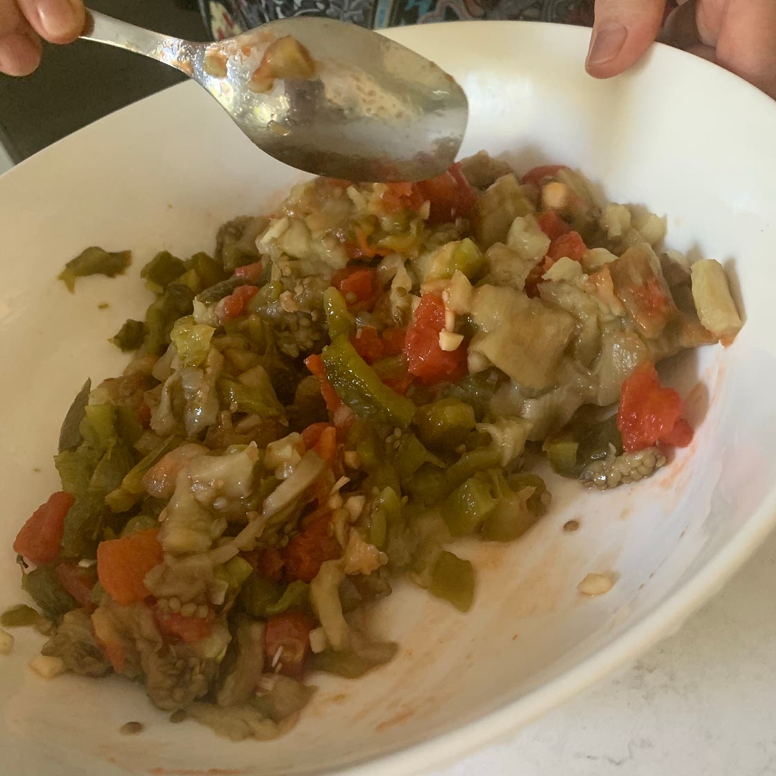 Eggplant tomato salad 