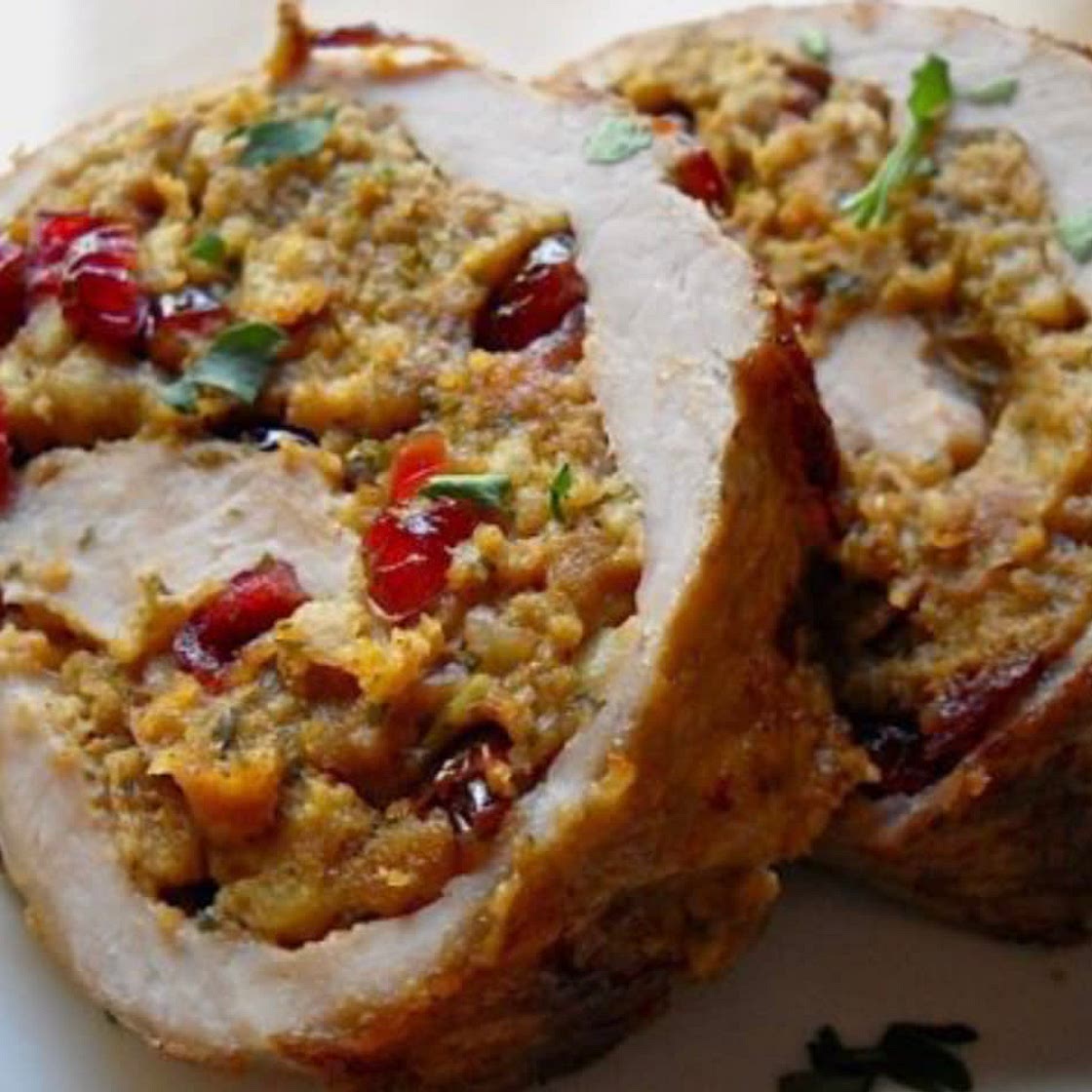 Cranberry Walnut Stuffed Pork Loin