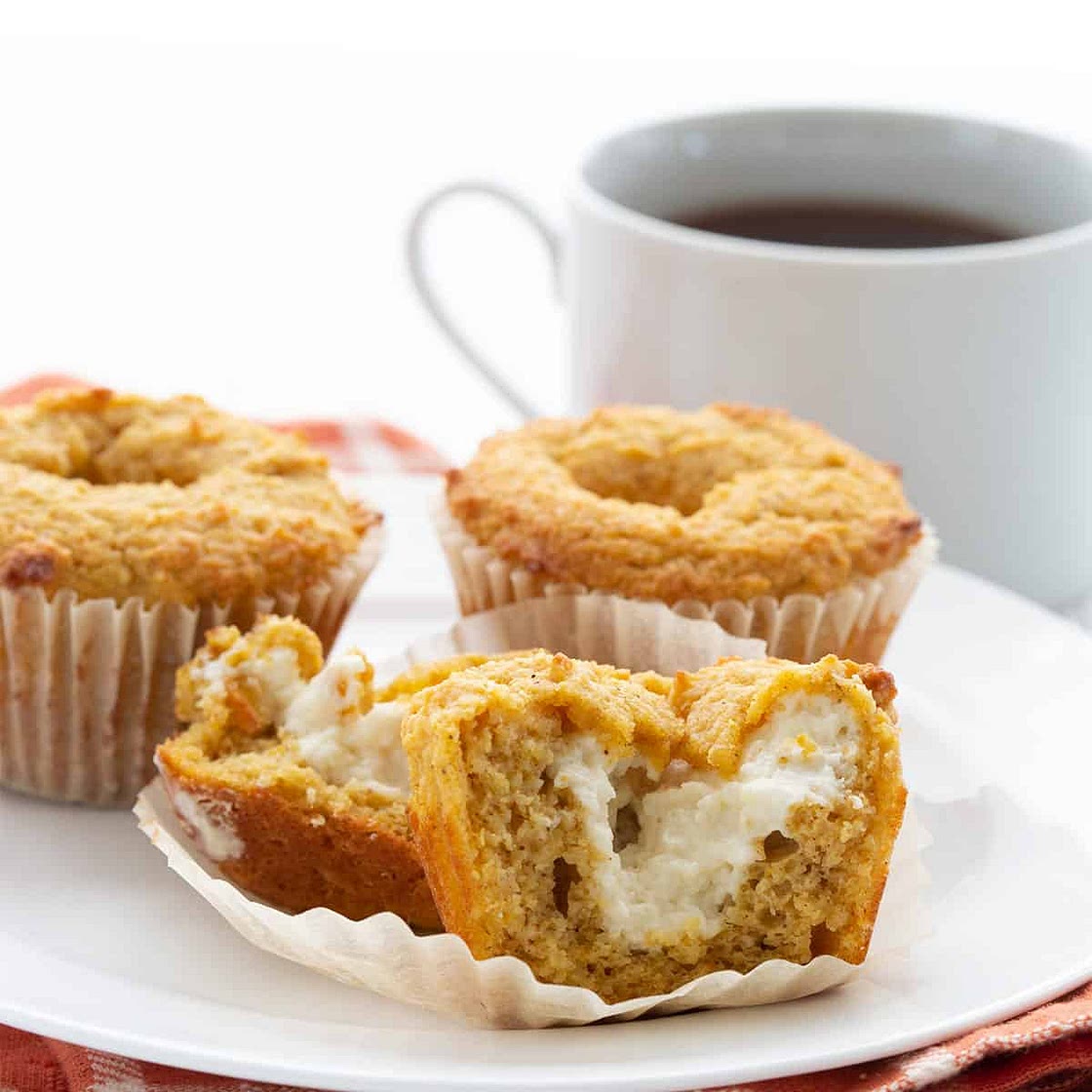 Keto Pumpkin Cream Cheese Muffins