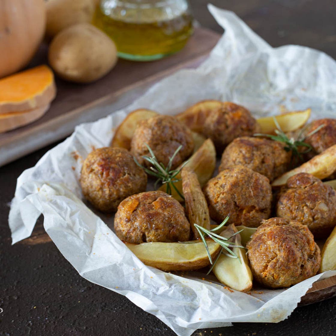 POLPETTE DI CARNE E ZUCCA AL FORNO