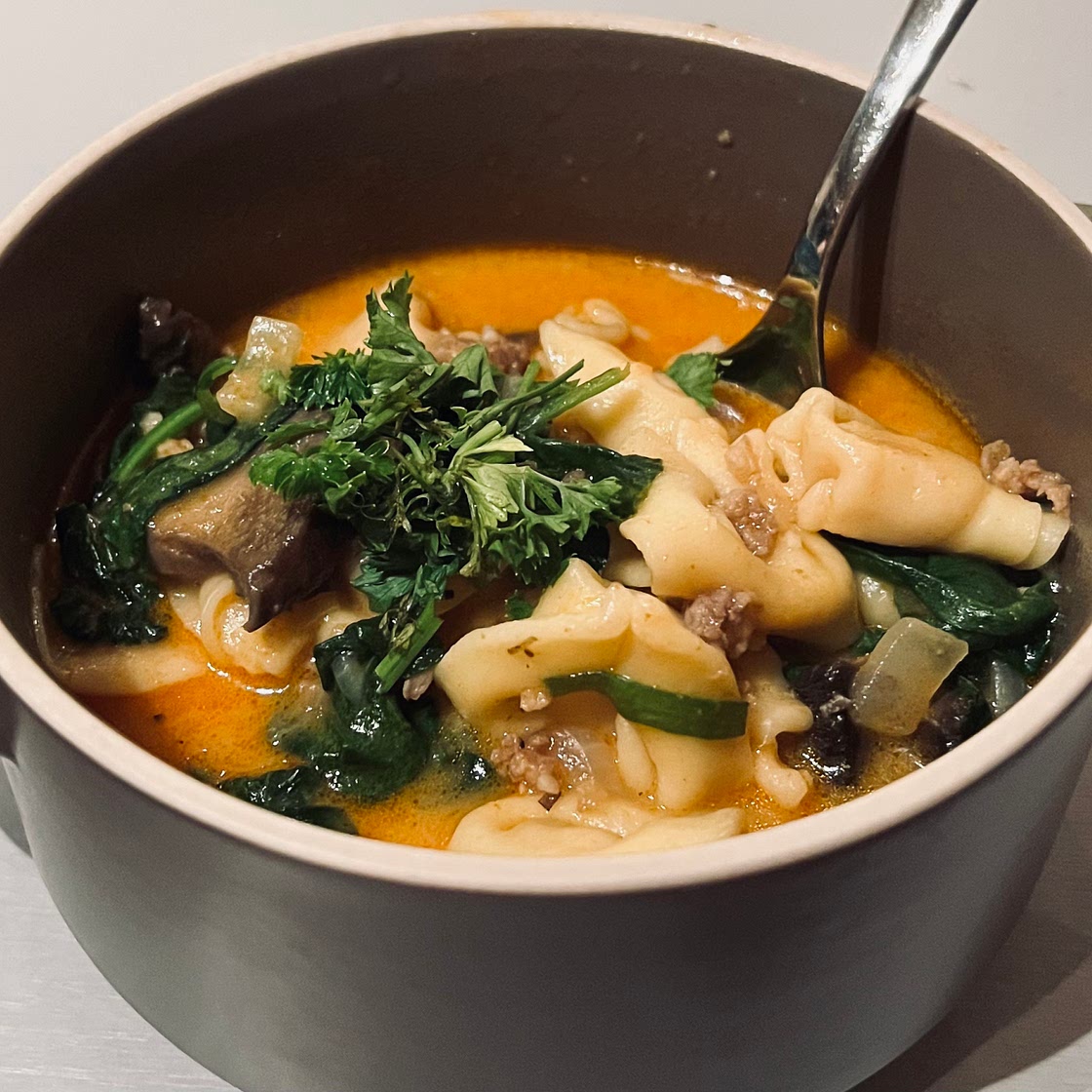 Creamy Cajun Tortellini Soup