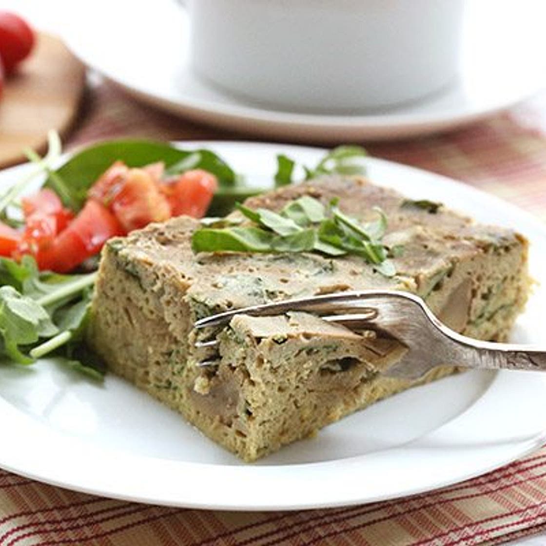 Slow Cooker Spinach Artichoke Breakfast Casserole (Dairy-Free)