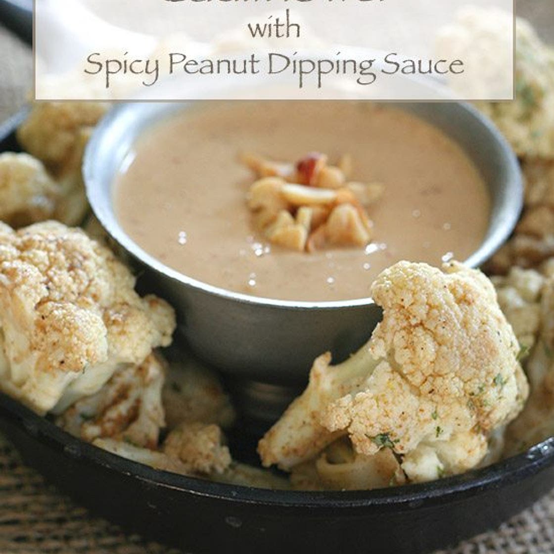 Thai Roasted Cauliflower with Spicy Peanut Dipping Sauce
