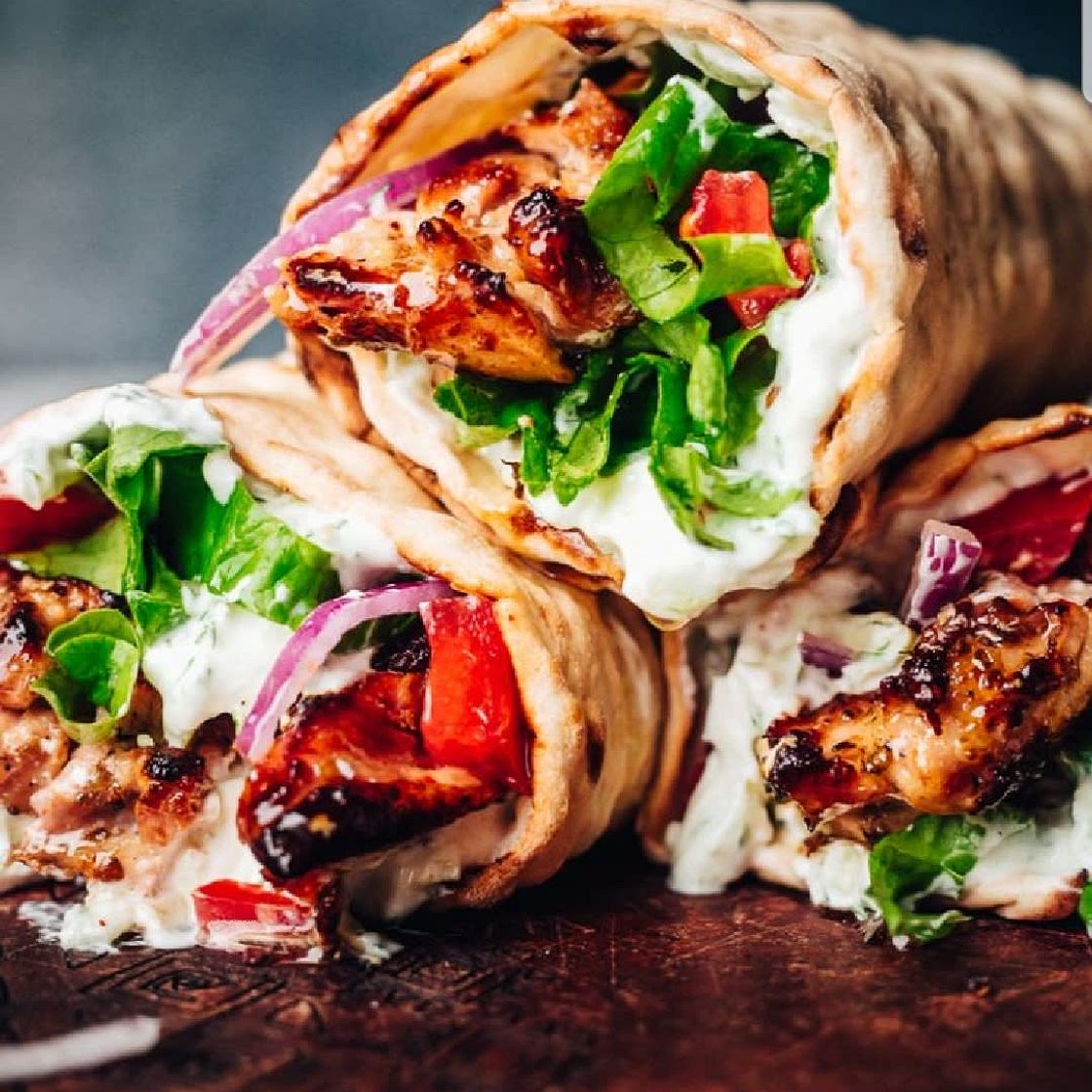 Greek chicken gyros