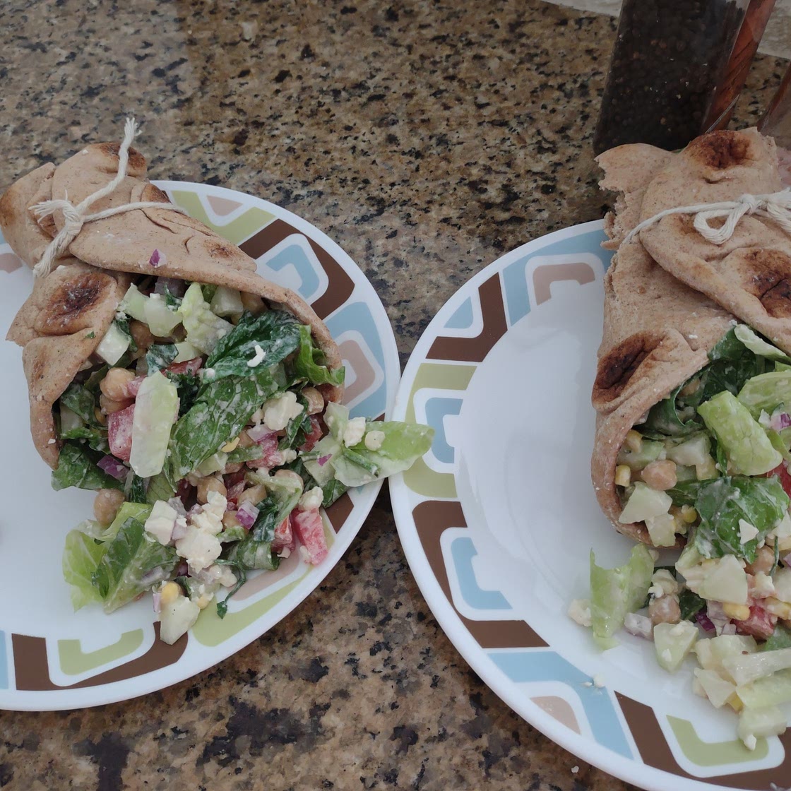 Mediterranean Salad Pita Wraps