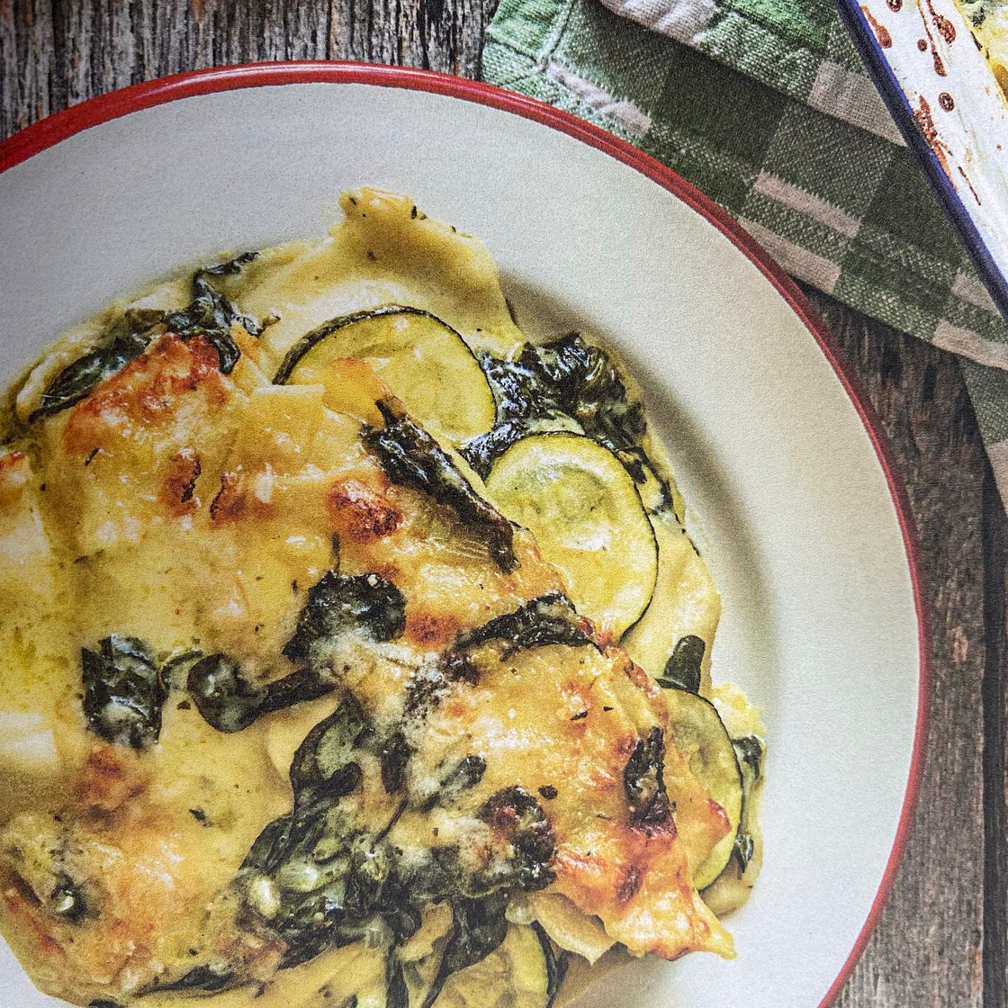 Vegetarische lasagne met courgette en spinazie