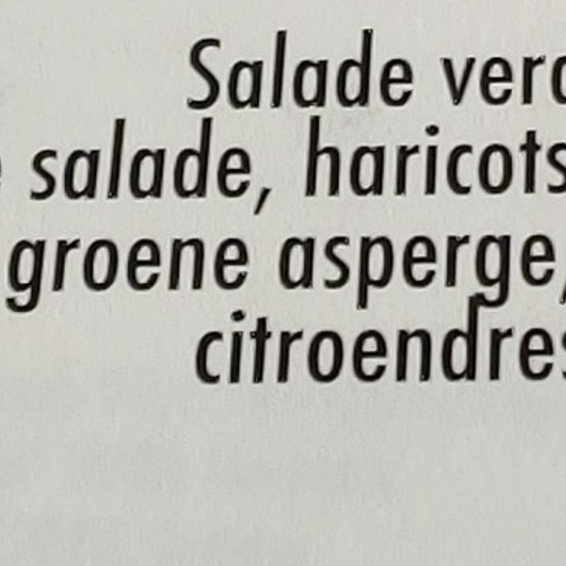 Groene salade asperges doperwten citroendressing