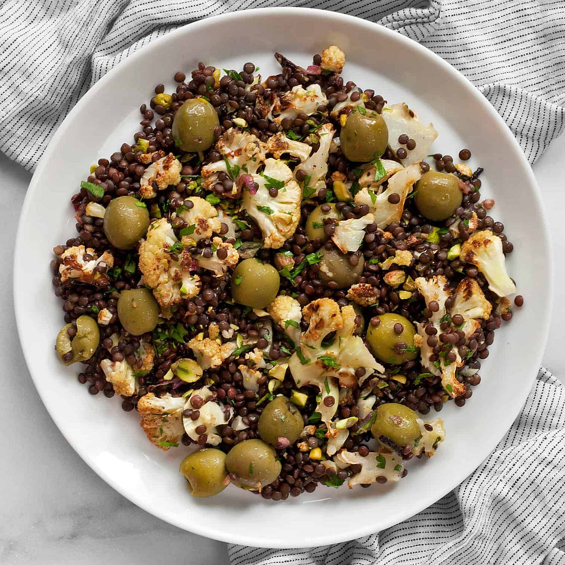 Roasted Cauliflower Lentil Salad