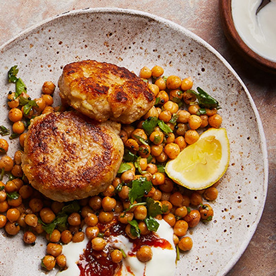 Celeriac tikki with chickpeas