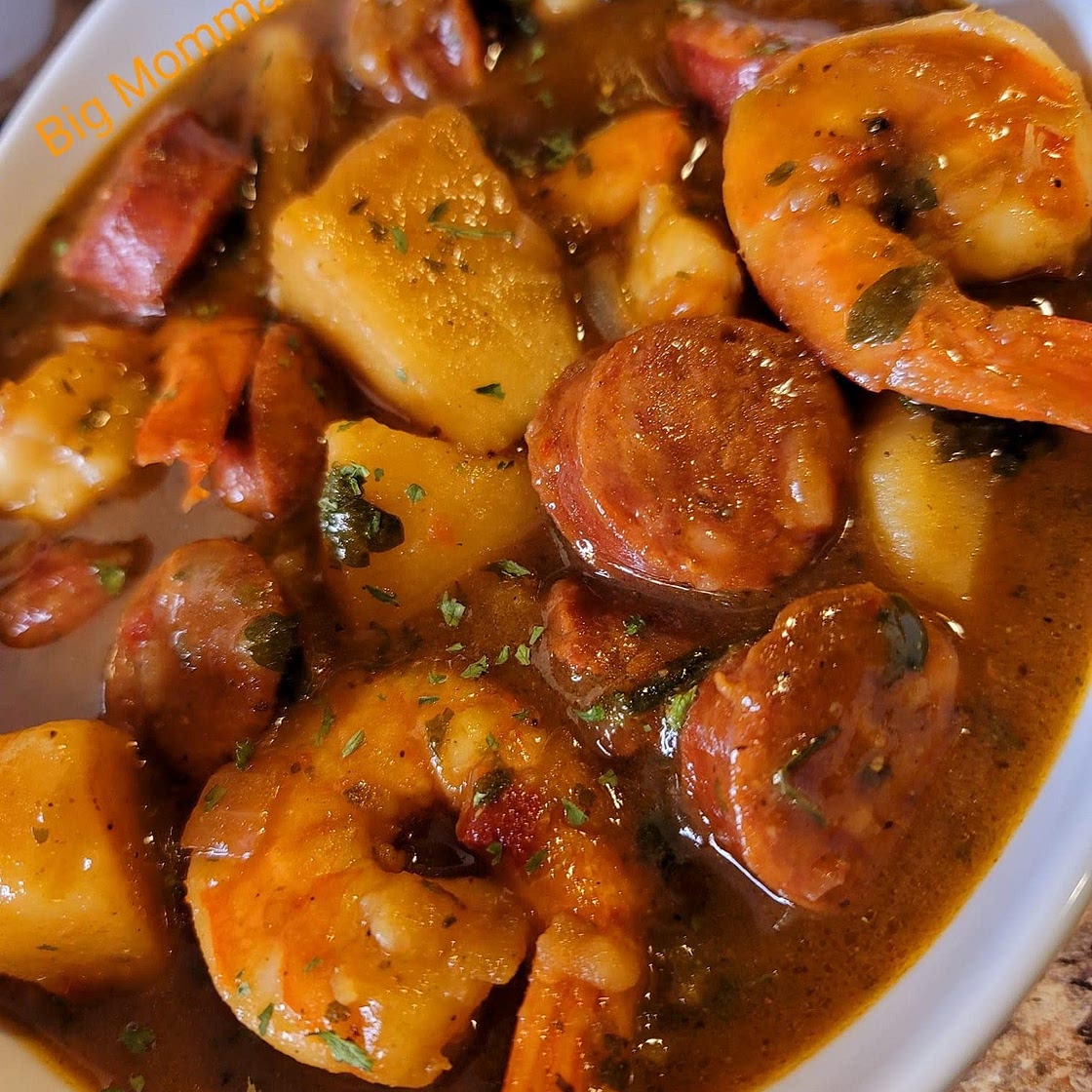 Sausage, shrimp & potato stew