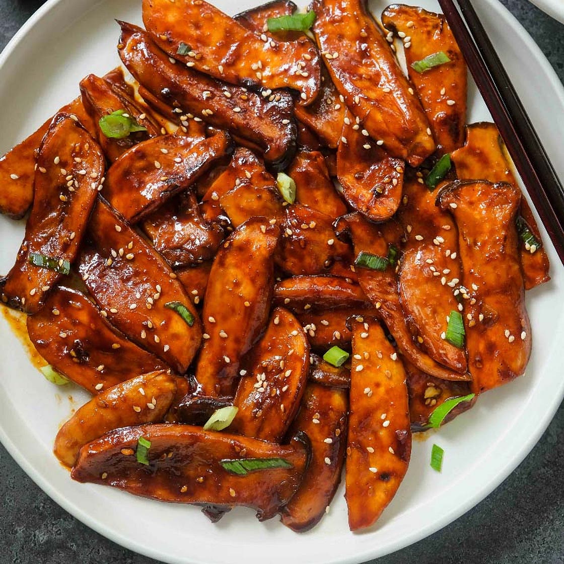 Korean Gochujang King Oyster Mushrooms