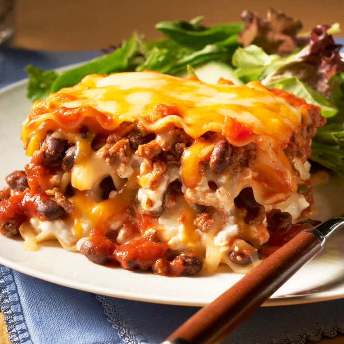 Make-Ahead Chili and Cheese Lasagna