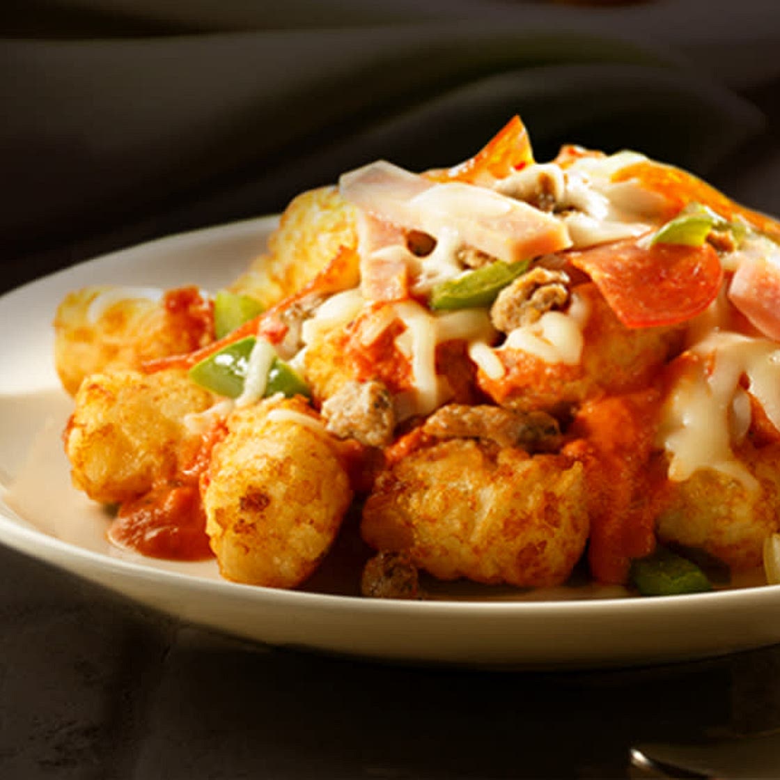 Meat Lovers Pizza Tot Nachos